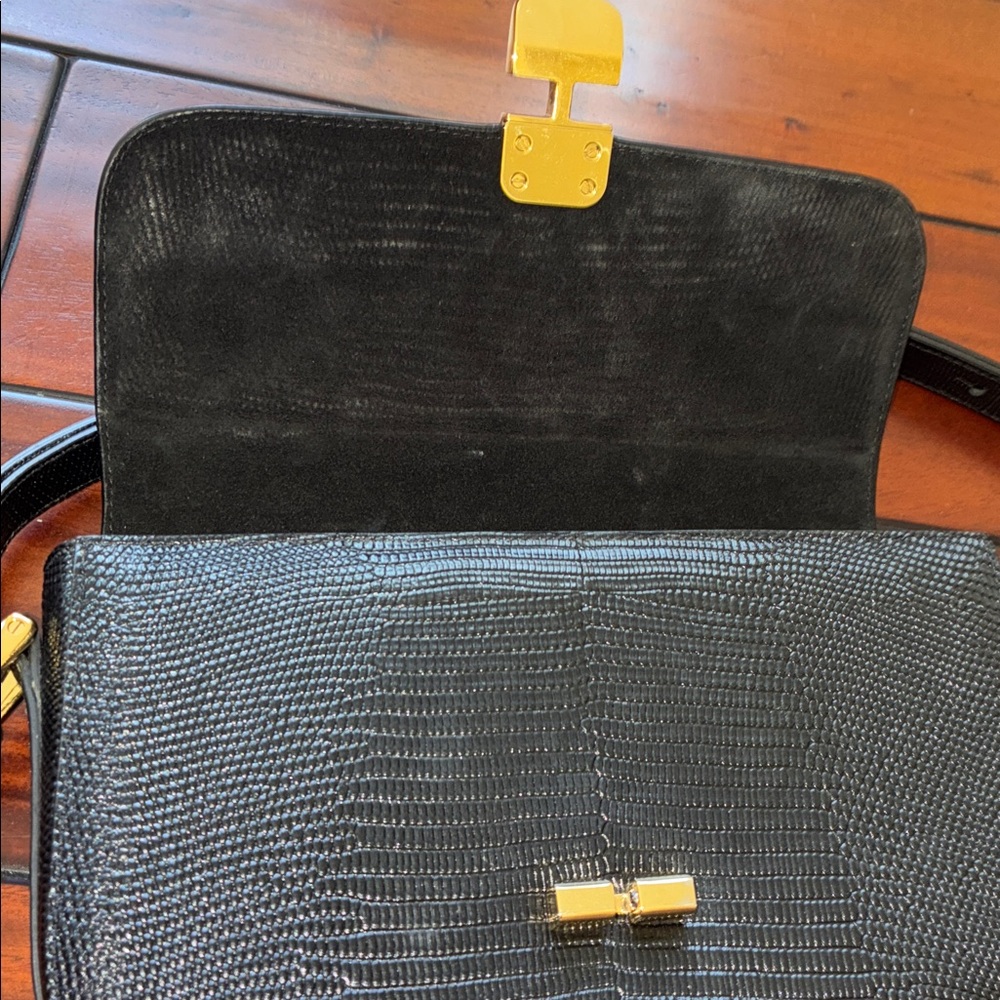 A.P.C. Black Grace Baguette Bag - Lizard Embossed - Picture 13 of 14